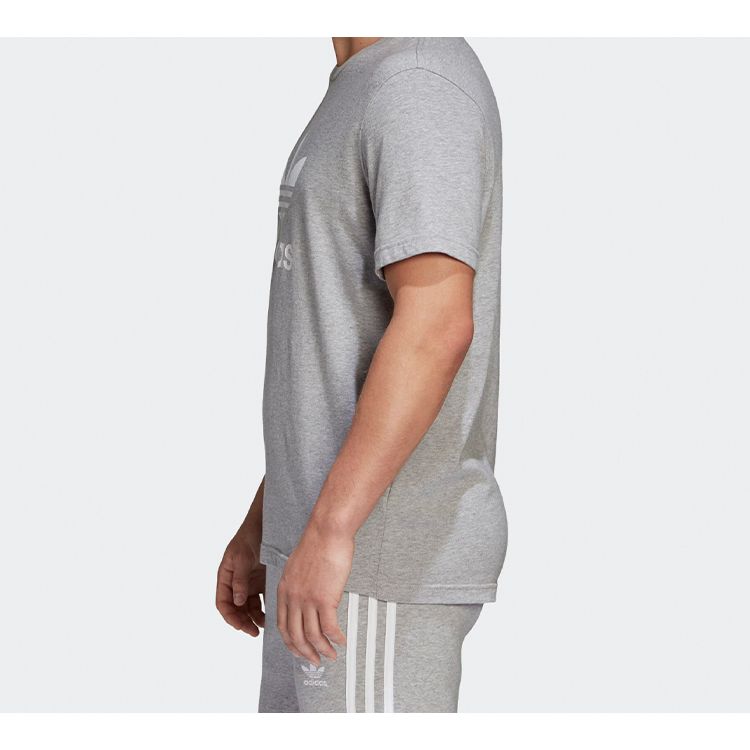 Adidas Originals Trefoil Logo Sports Short Sleeve T-Shirt Men Tops Medium-Heather-Grey CY4574