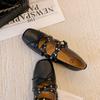 Sheepskin Version~ Crossed Belt Buckle Ballet Shoes for Women 2025 New Red Mary Jane Shoes Bow Single Shoes for Women