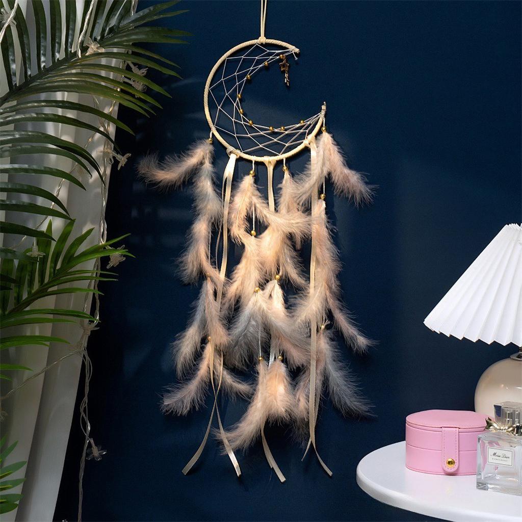 Boho Mond Traumfänger - Handgefertigtes Windspiel für Absolventen, Himmelsanhänger Dekor Geschenk