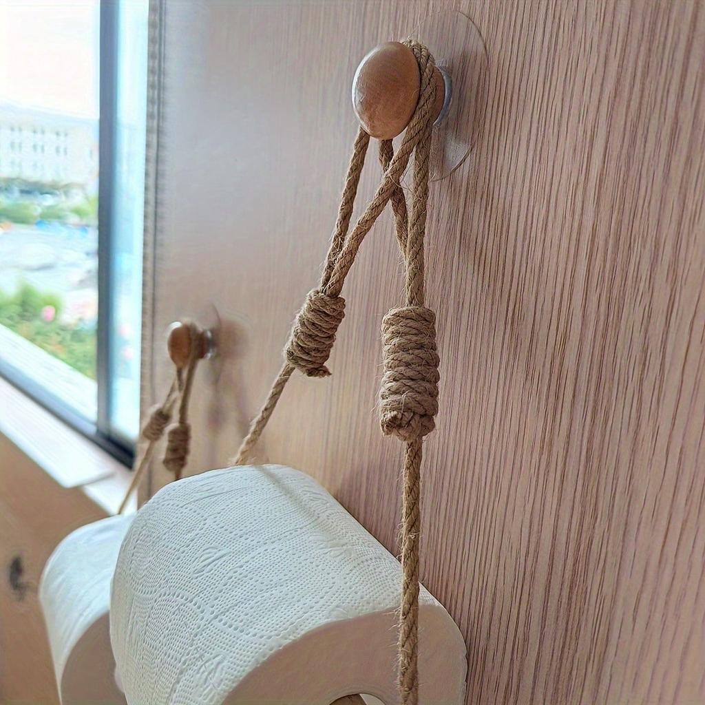 1pc Hanging Toilet Paper Rack, Toilet Roll Paper Holder, Decorative Tissue Dispenser Container, Bathroom Hanging Tissue Towel Hanger