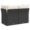 Vidaxl Garden Sofa With Cushions, 2-Seater, Black, Poly Rattan
