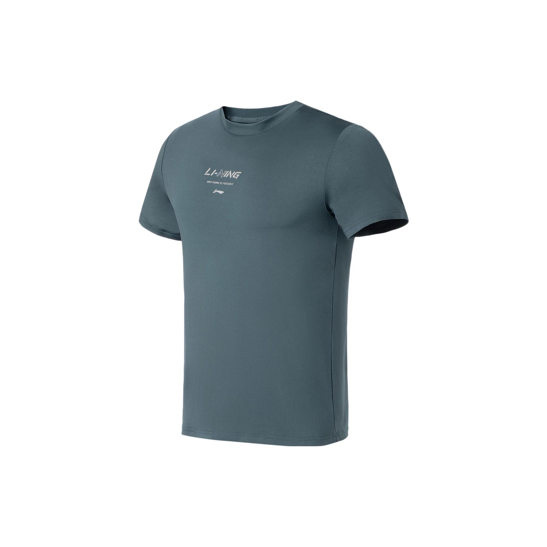 

Li Ning SS23 Серия Фитнес Лого Принт Буква Круглый Вырез Короткий Рукав Мужские Топы Озерно-зеленый ATST613-2 S
