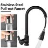 Kitchen Faucets Brushed Nickel Pull Out Kitchen Sink Water Tap Deck Mounted Mixer Stream Sprayer Head Hot Cold Taps Sliver