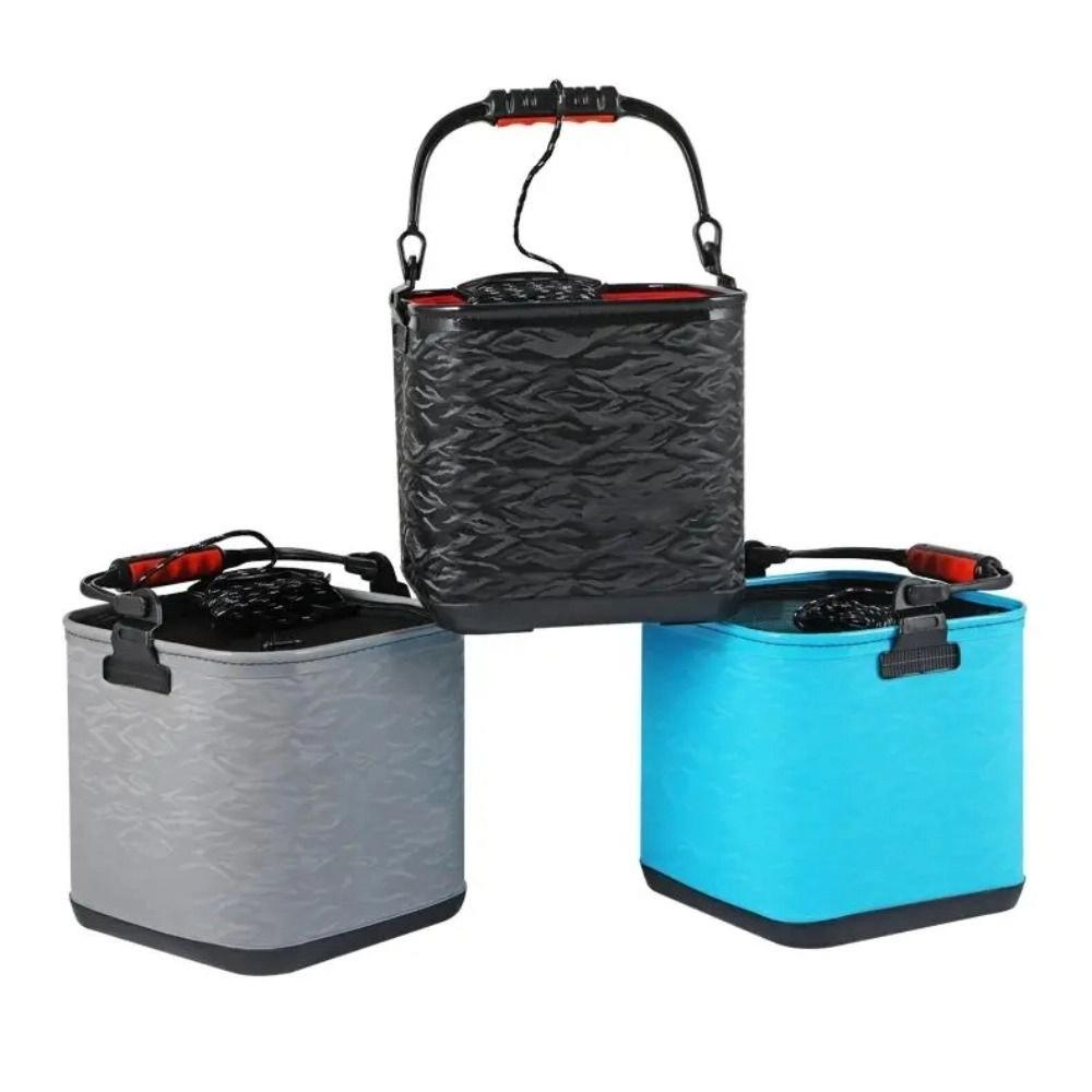 Portable Folding Bucket 3D Textured EVA Bucket Small Fishing Box Outdoor Fishing