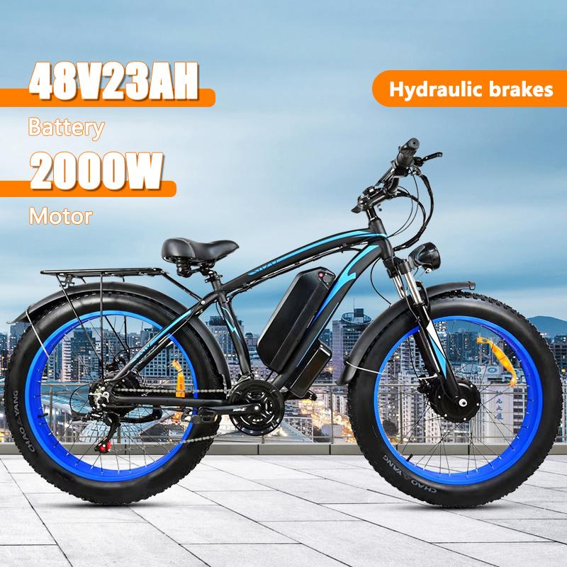 Baolujie DP2602 Rower Elektryczny Terenowy Podwójny Silnik 26 Calowy MTB Rower Elektryczny dla Dorosłych Bateria 48V 20Ah 35-40KM/H E-bike