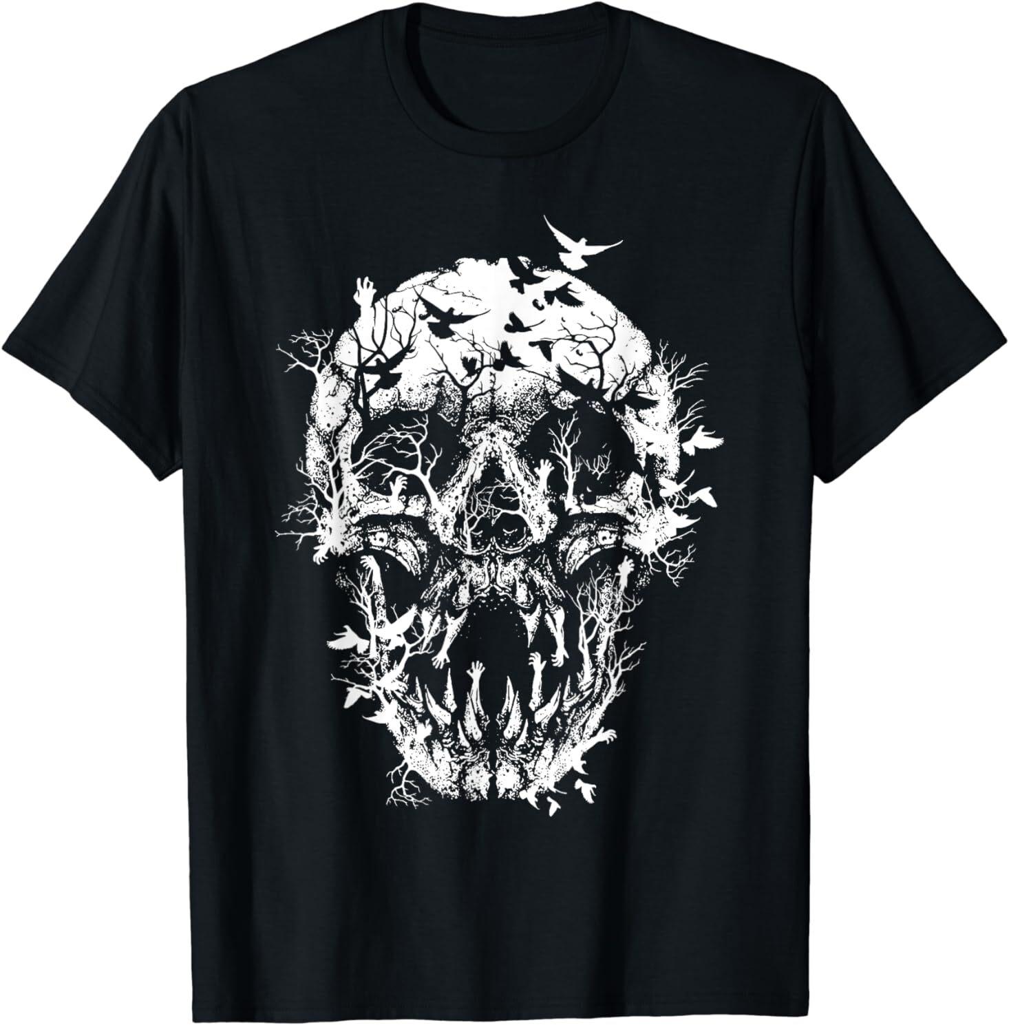 NEW LIMITED Birds Skull Skeleton Halloween Costume Gift Idea Tee T-Shirt S-3XL S разноцветный