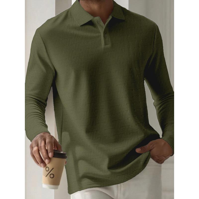 Men's Sweatshirts Spring/Autumn Polo Shirts Textured Men's Sports Polo Shirts