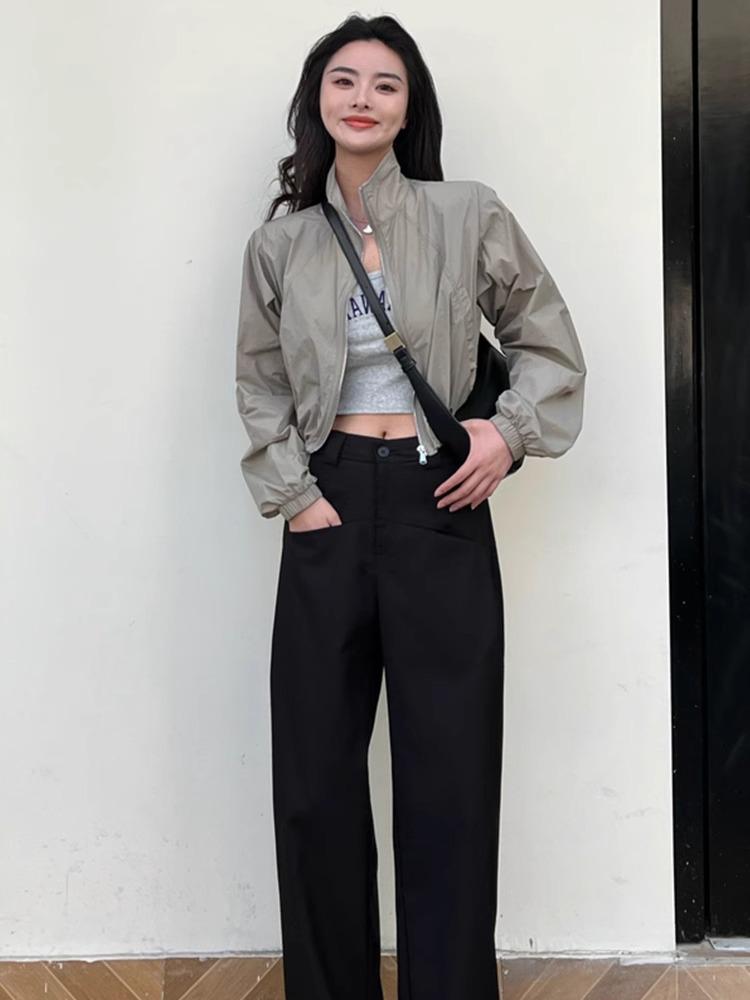 Women's Petite European-Style Stand-Up Collar Sun Protection Jacket - Lightweight, Short, Thin, Summer 2025