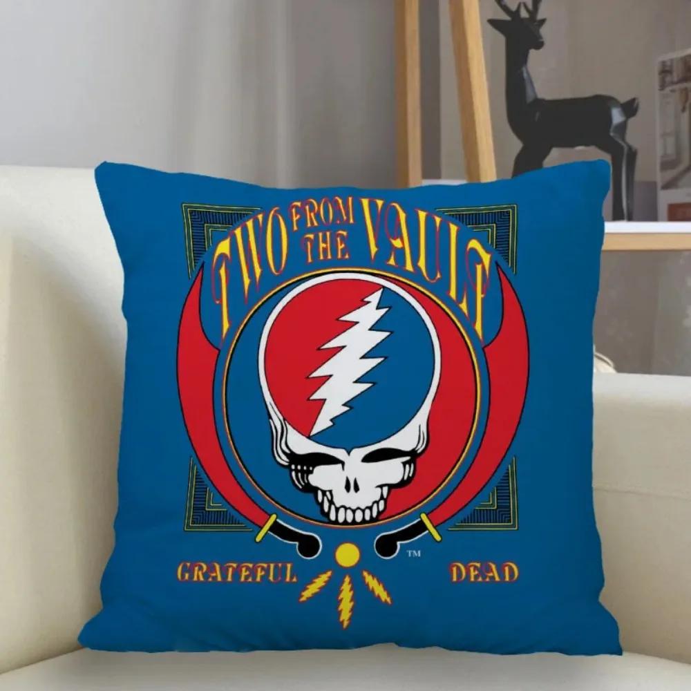 Poszewka na poduszkę Grateful Dead Dekoracja domu 45x45cm Zapinana na zamek kwadratowa poszewka na poduszkę Poszewka na poduszkę do rzucania