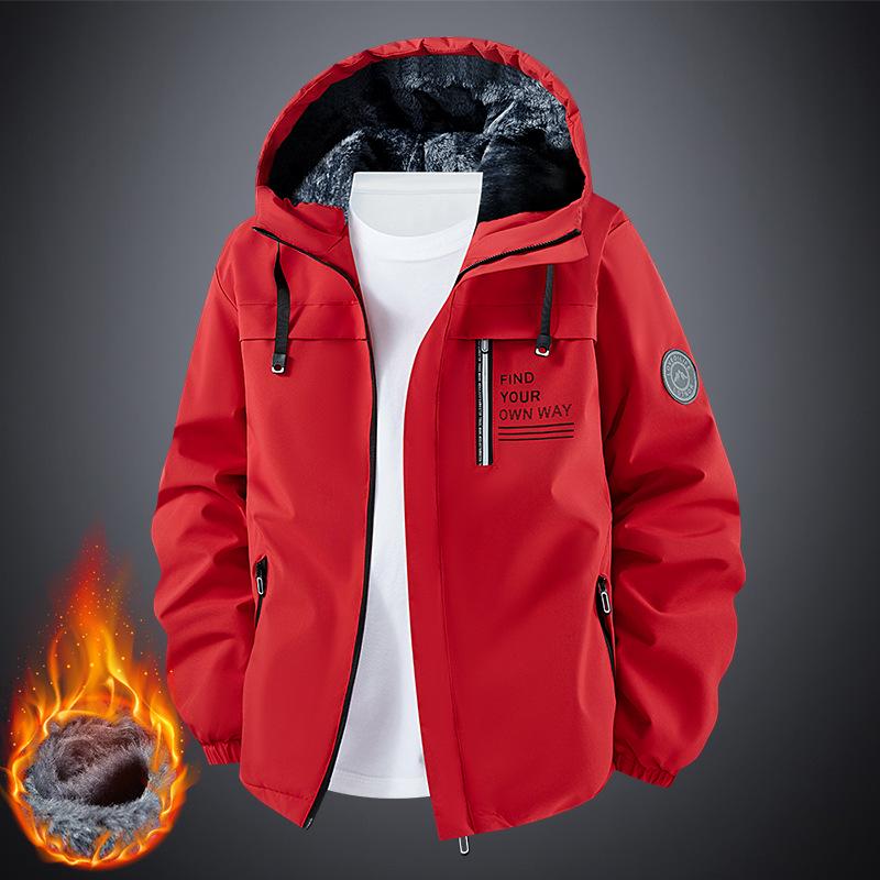 Men's & Couples' Trendy Hooded Cotton Jacket for Autumn/Winter - Warm, Velvet-Lined, Thickened, Casual.