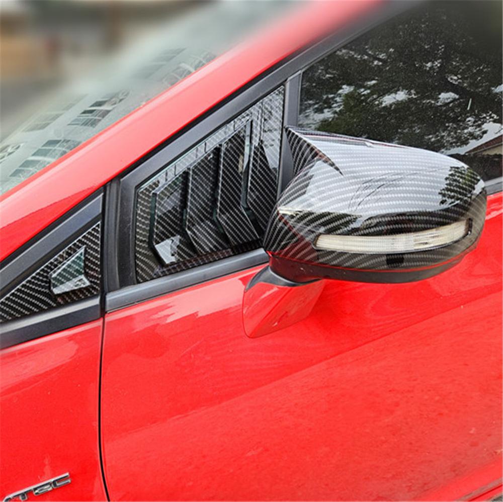 Carbon Fiber Ox Horn Rear View Mirror Cover Cap Trim For Honda Civic 2012-2015