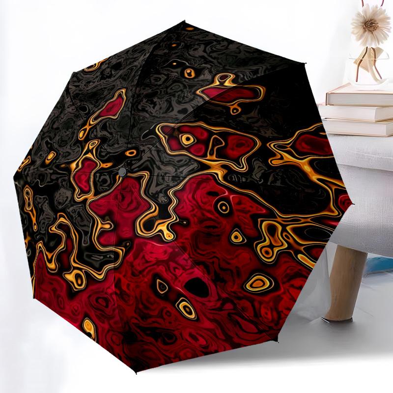 1pc Abstract Patterns Automatic Open/close Folding Compact Umbrella, 8 Rib Sturdy Canopy, Lightweight Portable, Everyday Use, Gift,,104
