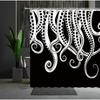 Funny Sea Monster Octopus Shower Curtain Marine Organism Tentacle Black And White Style Bath Curtains Bathroom Decor Fabric Hook