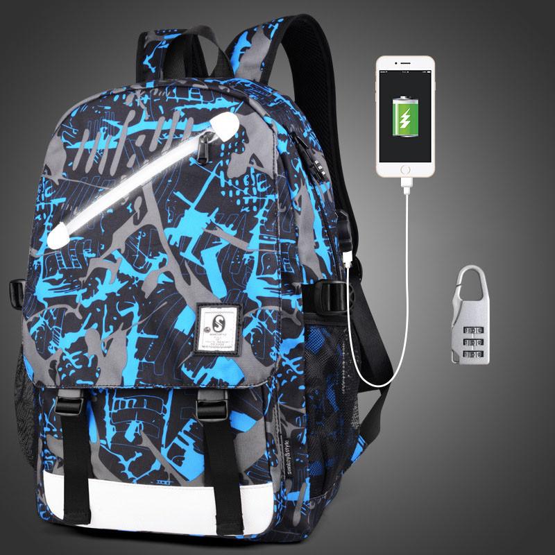 Anti Fashion Theft Backpack School Unisex Travel Bag Usb Charging Port Rucksack