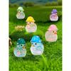 Patos Luminosos Flash Mini, Pato em Miniatura com Chapéus, Decoração de Jardim de Fadas Fluorescente, Animais Fofos Micropaisagem