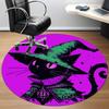 1pc Witch Cat Office Round Area Rug, Indoor Mat Suitable ForOffice, Under Office Chairs Bedroom Living Room Home Decor, Room Deco q119