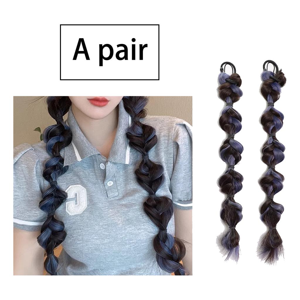 1 pár Copánky z bublinek Paruka Čelenka Syntetické Vlasové Příčesky pro Ženy DIY Stylingové Doplňky