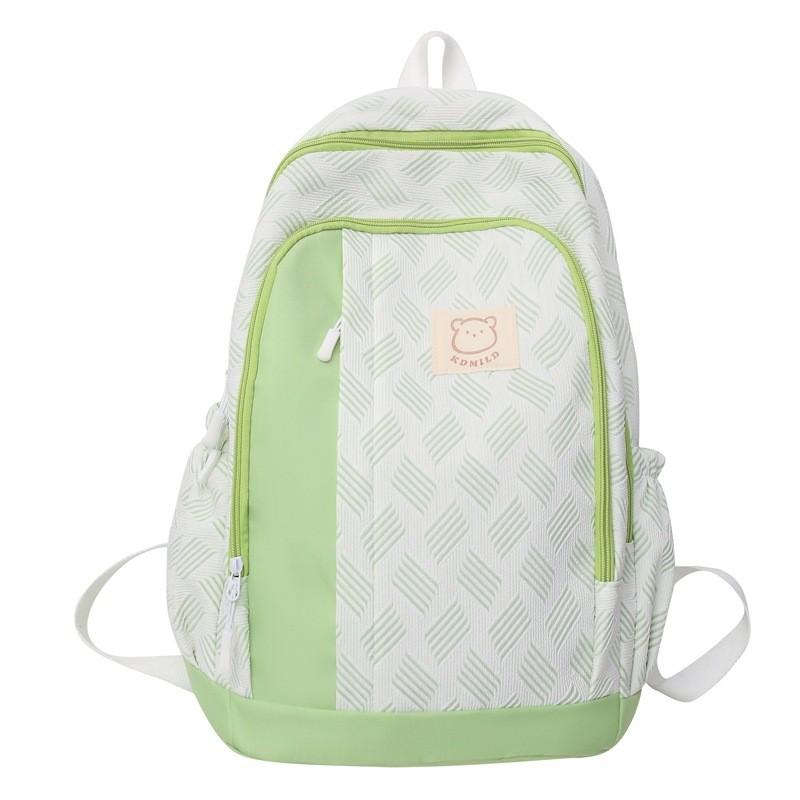 

Casual Backpack With Colorful Contrasts And Durable Nylon For High School Students зелёный