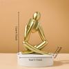 Nordic Thinker Statue Reading Figure Sculpture Abstract Art Ornament Modern Home Living Room Bedroom Office Desk Bookshelf Decor