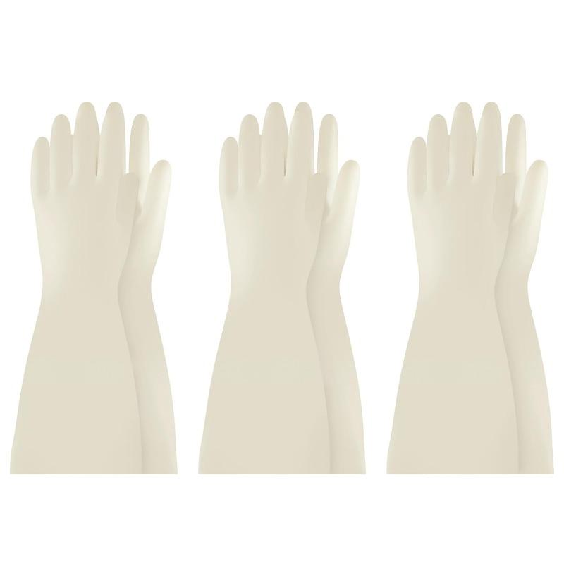 

2Pcs White Nitrile Cleaning Gloves 15 Extended Long Cuff Reusable Waterproof Non-Slip For Kitchen Dishwashing Bathroom Pet Care S (1 Pairs 2Pcs) белый
