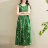 Women's Plus Size Floral Print Sleeveless Maxi Dress, Casual Loose Summer Long Dress (XL-5XL)