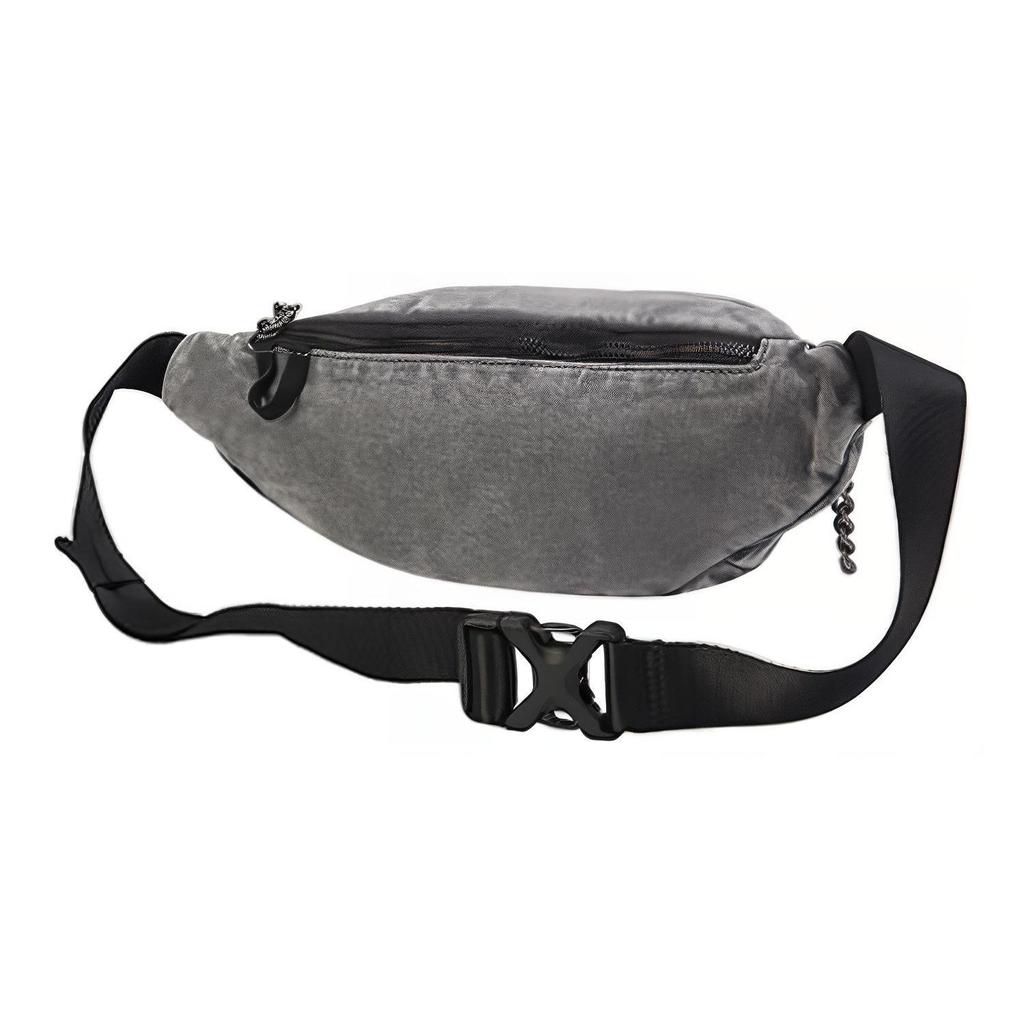 Li-Ning Back To The Future Collaboration Series Universal Pictures Zippered Fabric Crossbody Bag Shoulder Bag Waist Bag Unisex bags Gray ABDR508-1