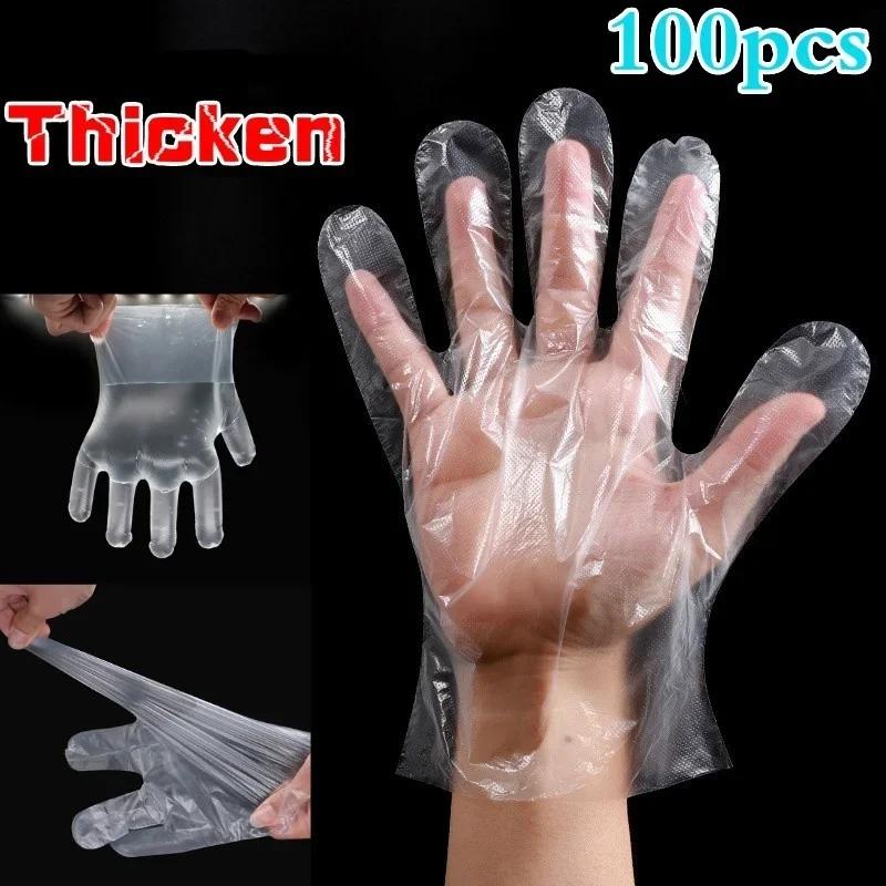 Household Kitchen Disposable Gloves PE Food Clean  Sanitary Convenience Portable Kitchen Cleaning Tools Accessories Supplies