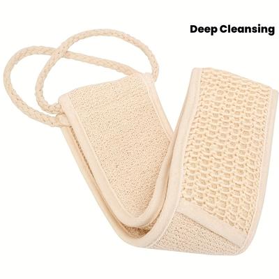 1PC Sisal Long Pull Back Strip Bath Towel, Deep Cleaning and Exfoliation with Pull Rope Massage Rub Back Bath Wipe Strip