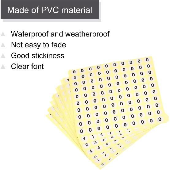 MECCANIXITY 0 to 9 Number Stickers Number Label Self Adhesive Marked Sticker 13mm/0.5" for Classification, Pack of 20