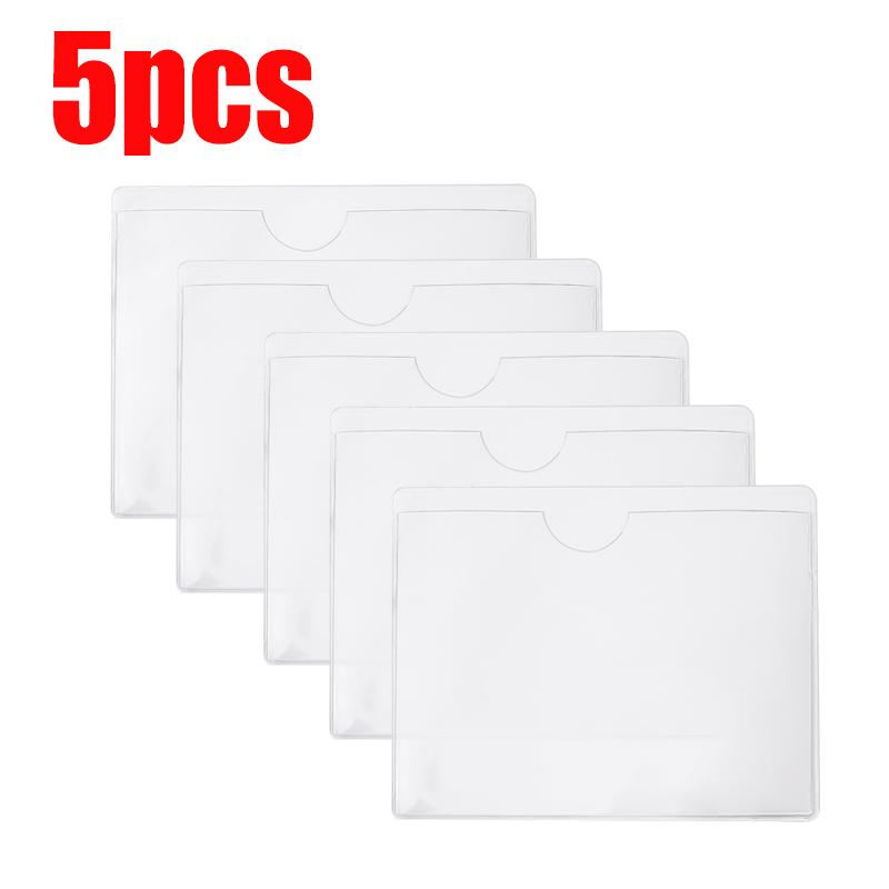 

5 шт./компл. 12x9 см Самоклеящаяся наклейка-этикетка Разрешение на парковку Прозрачный чехол-держатель для карточки на лобовое стекло автомобиля 5pcs transparent