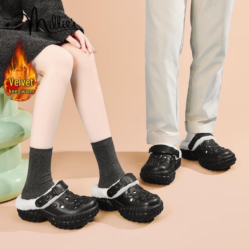 Millies Winter Warm Fleece-Lined Clog Slippers U2211 40-41