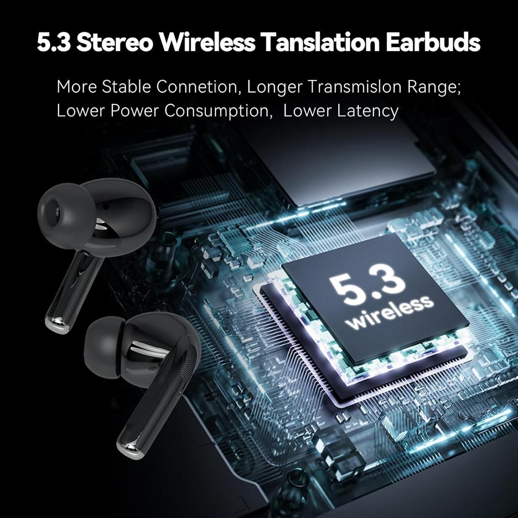 Ai Translation Earbuds Real Time 3-in-1 Language Translator Earphone 137 Languages Accents Two-Way Translator Headphone for Travel Business Leaning