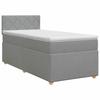 Box Spring Bed with Mattress Light Gray 80 X 200 Cm Fabric