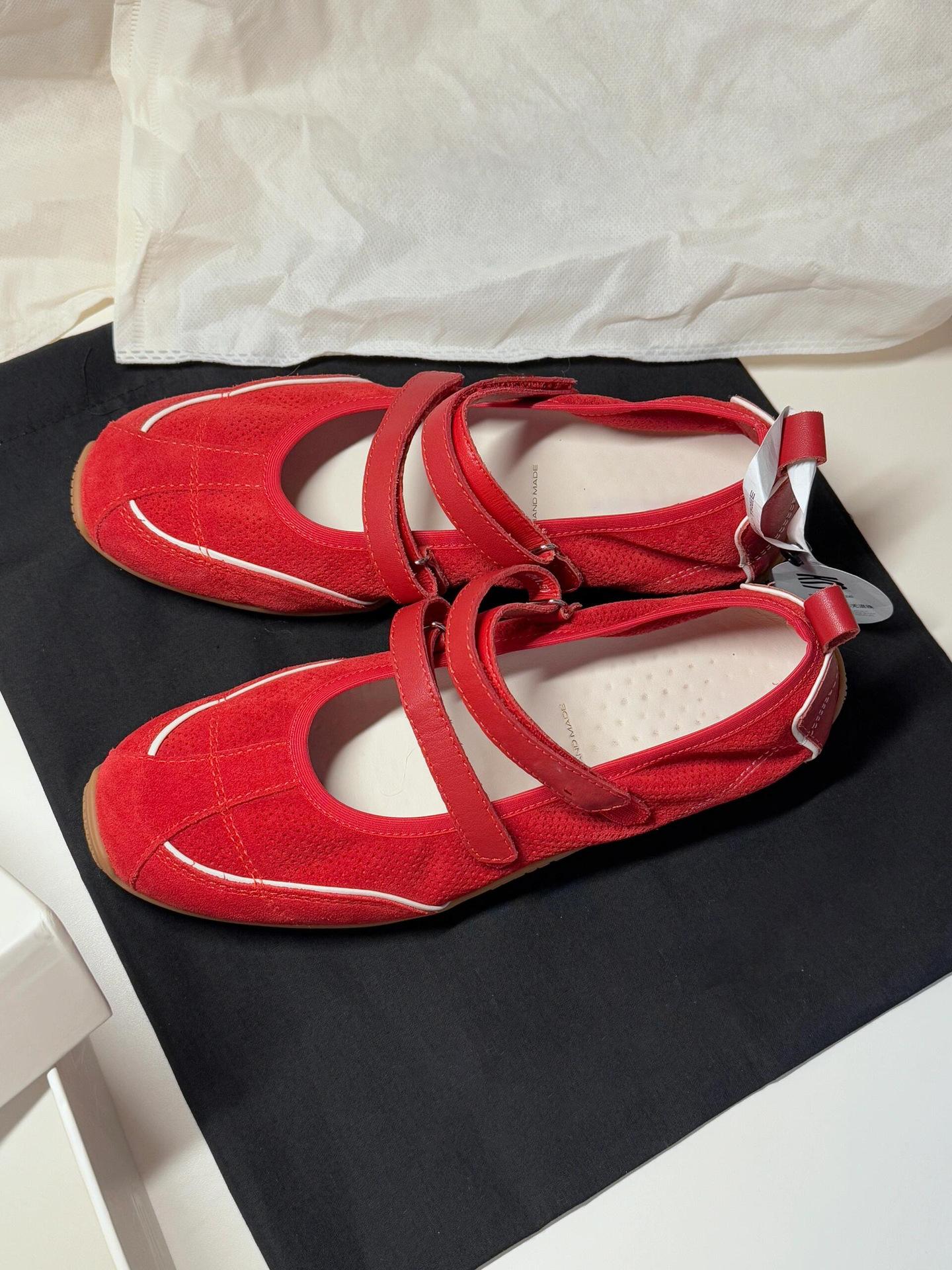 

Women s Cow Leather Shoes 2025 New Round Head Double Strip Sports Mary Jane Shoes Simple Comfort Casual Flat Shoes 35