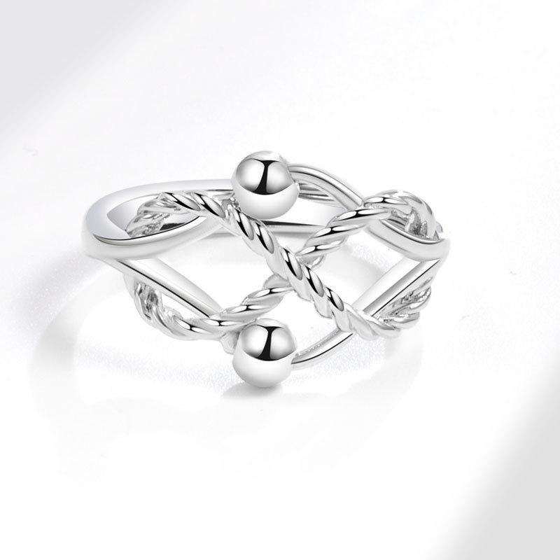 Damen geflochtener Twist-Ring Unendliche Liebe Design drehbar Angstlinderung Stressreduzierender Schmuck für Mädchen