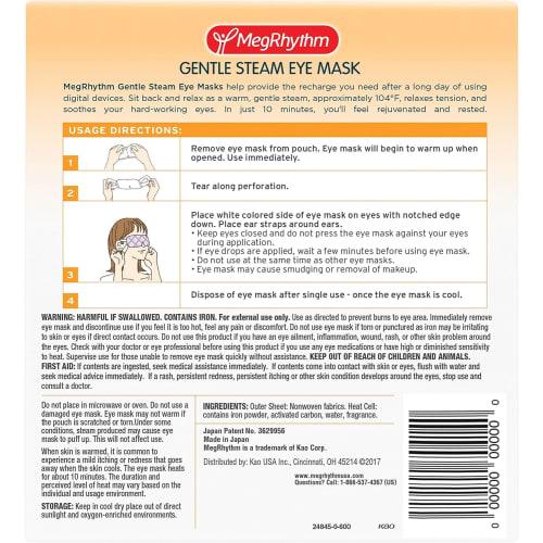 Megurhythm Steam Hot Eye Mask, Forest Bathing Scent, 12 Masks