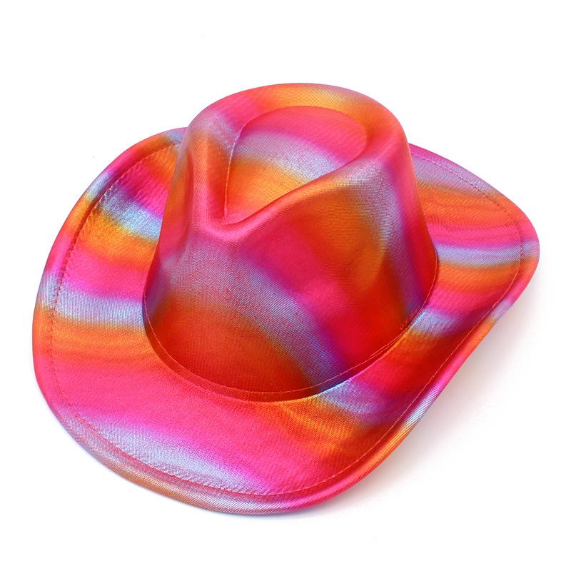 Iridescent Striped Western Cowboy Party Hat - Birthday, Holiday, Christmas Knight Top Hat