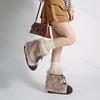 Stivaletti da Neve da Donna Invernali Pelliccia Designer Moda Corti Peluche Cotone Scarpe Retrò Pelosi Caldi Stringati Piattaforma Scarpe da Donna