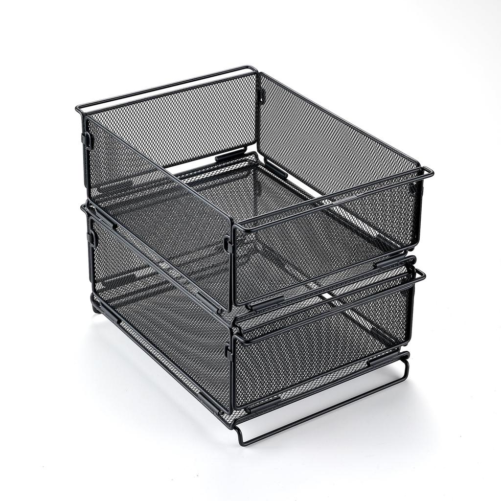 Mesa Ponte CAMPING MOON IGT Caixa de Malha, Bandeja IGT e Caixa de Armazenamento, Metal Expandido com Design Casco de Tartaruga, Conjunto de 2 Peças (CK-24BK-2P)