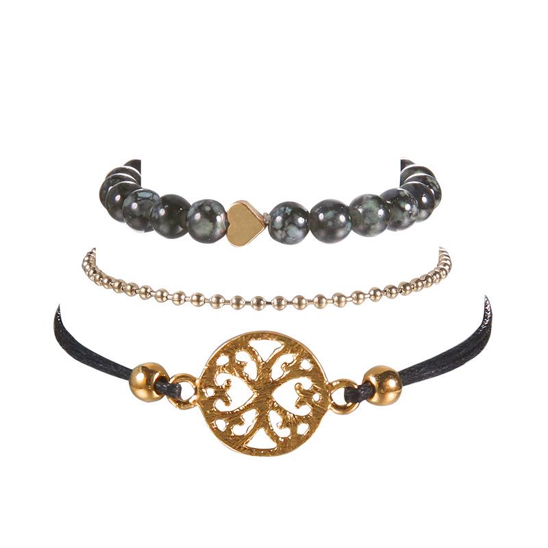 Fashion Personalized Jewelry Bracelet Set, Street Auction Popular Women'S Love Beaded Bracelet Three-Piece Set