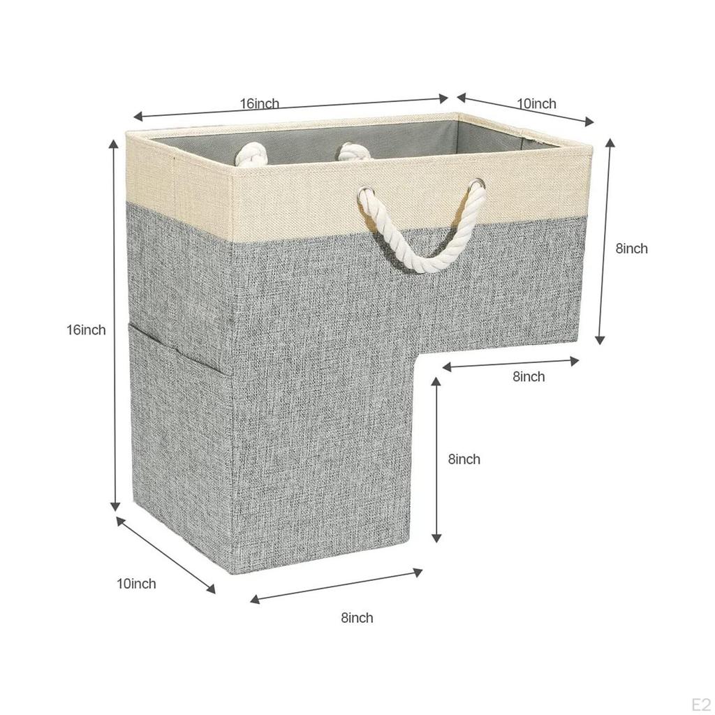 Basket for Stairs with Handles, Storage Solution Steps, Organizer Staircase