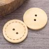 Laser-Dotted Retro Wooden Coat Buttons - Natural Wood Wide Edge for Shirt, Cardigan, or Trench Coat