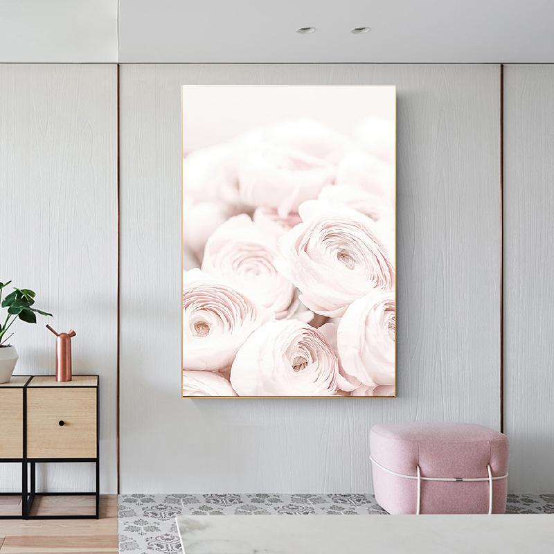 Romantic Pink Flowers Modern Line Woman Love Art Wall Art Canvas Painting Poster Print Wall Paintings For Living Room Decor