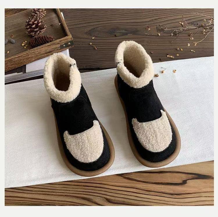 Neue Samt-Schneestiefel Winter wasserdicht und rutschfest dicksohlige Baumwollschuhe verdickt und warm