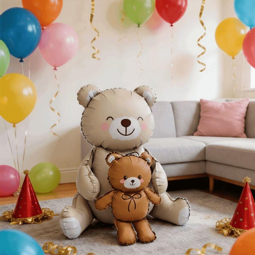 Love Heart Foil Balloons Golden Assemble Giant Size Helium Balloon Animal Shaped Matte Finish 3D Balloon Birthday Party
