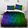 Plaid Duvet Cover Queen Bedding Set for Boys Girls Kids Women Men Modern Geometric Colourful Grid Plaid Polyester Comforter Set