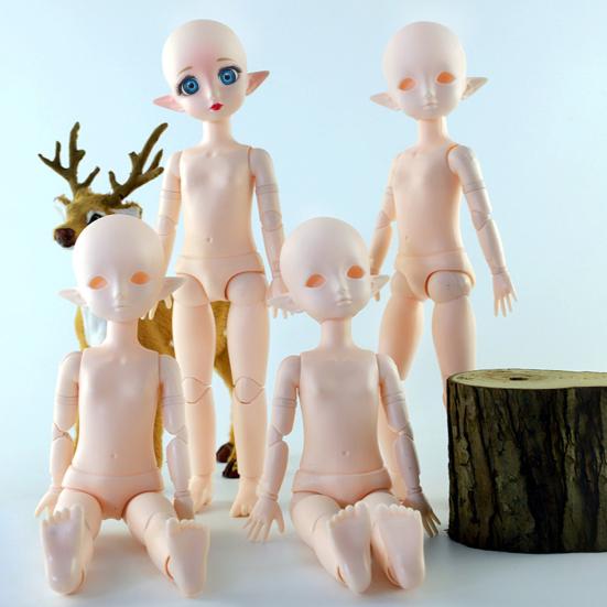 Chubby Elf Doll 30cm 22-Joint White Body Elf Doll for Customization Photography Plastic Articulated Jointed Elf Toy for Collectors & Kids Role Play