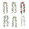 Multicolor Christmas Decorative Garland DIY Red Berries Red Berries Leaves Ratten Xmas Tree Ornaments Accessories