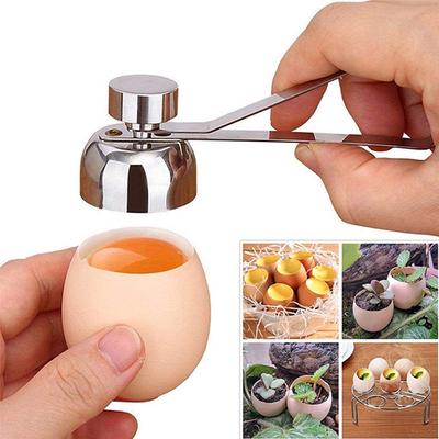 1 paire de ciseaux à œufs pratiques en métal, coupe-coquille en acier inoxydable, ouvre-œuf cru à la coque, outil de cuisine créatif