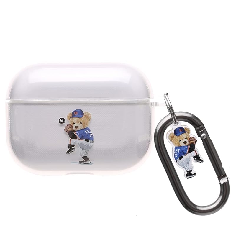 

ONLYOU Airpods4 case cute Fashionable South Korea TPU Bear bear baseball pitcher clear transparent air pods professional cover ladies men s earphone